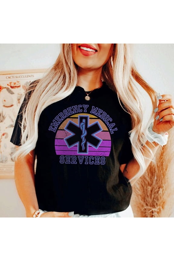 Retro Ems Shirt, Emt Paramedic Tshirt, Emergency Medical Services, Paramedic Emt Medic T-Shirt, Emergency Medical Technician Ambulance