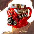 thumbnail image 1 of Retro Engine Coffee Mug, V8 Engine Stainless Steel Coffee Mug, 15oz Double Wall Insulation Car Cup with Handle, Retro Punk Personalized Coffees Cup for Motorcycle Enthusiasts & Engineers (1 PC-A), 1 of 7