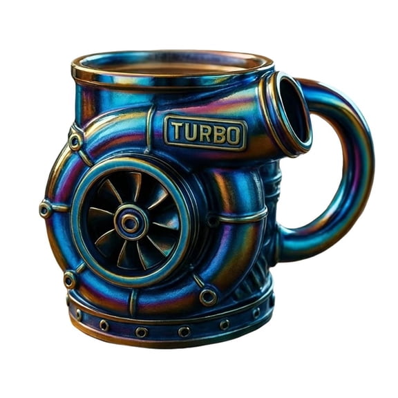 Retro Engine Mug, V8 Engine Mug - 3D Mechanical Coffee Cup, Resin with Stainless Steel Lining Cup, Best Select for Car Enthusiasts, Mechanics