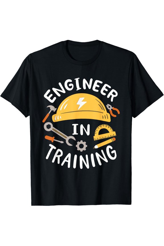 Retro Engineer In Training Graphic Tee Funny STEM Student Construction Tools Unisex Adult T-Shirt