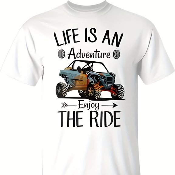 Retro Enjoy The Ride Atv Rider Utv Mud Riding Sxs Offroad T-Shirt Y2K Style Summer Top, Loose Fitti