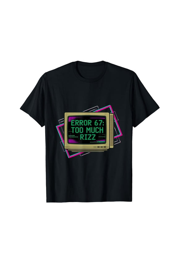 Retro Error 67 Computer Graphic T-Shirt for Gamers with Colorful Geometric Design