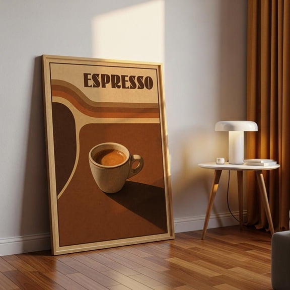 Retro Espresso Coffee Poster, Unframed Paper Poster 16x20in