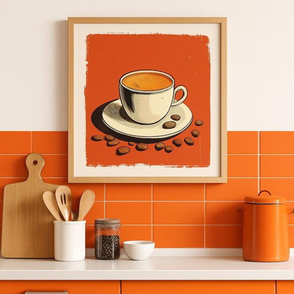 Retro Espresso Print: Vintage Coffee Pop Art UNFRAMED PAPER POSTER, Home Decor, Vintage Gift, Living Room Dercor