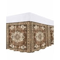thumbnail image 1 of Retro Ethnic Bed Skirt Tribal Boho Brown Vintage Oriental Bed Skirts Queen Size 16 Inch Drop, Wrap Around Dust Ruffle&nbsp;Bedskirt with Adjustable Elastic Belt for Queen Size Beds, 1 of 7