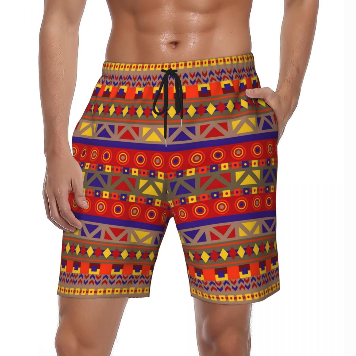 90s Bright Yellow Tropical Board Shorts