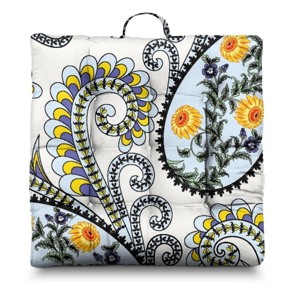 Retro Ethnic Decorative Meditation Pillow - Soft Skin-Friendly Zabuton Floor Cushion for Yoga & Relaxation