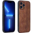 thumbnail image 1 of Retro Ethnic Traditional Pattern Leather Phone Case for iPhone 14 13 12 11/Pro Max/Pro/Plus Luxury Business Personality Shell Shockproof Skin-Friendly Back Cover(Brown,12), 1 of 8