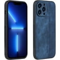 thumbnail image 1 of Retro Ethnic Traditional Pattern Leather Phone Case for iPhone X XS XR SE 8 7 Plus Max Luxury Business Personality Shell Shockproof Skin-Friendly Back Cover(Blue,X/XS), 1 of 8