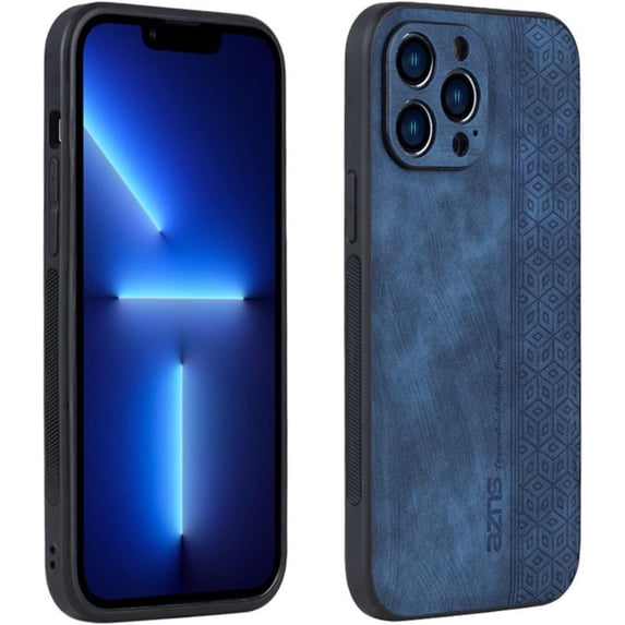 Retro Ethnic Traditional Pattern Leather Phone Case for iPhone X XS XR SE 8 7 Plus Max Luxury Business Personality Shell Shockproof Skin-Friendly Back Cover(Blue,X/XS)