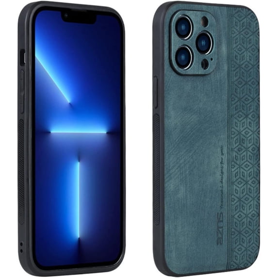 Retro Ethnic Traditional Pattern Leather Phone Case for iPhone X XS XR SE 8 7 Plus Max Luxury Business Personality Shell Shockproof Skin-Friendly Back Cover(Green,XS Max)