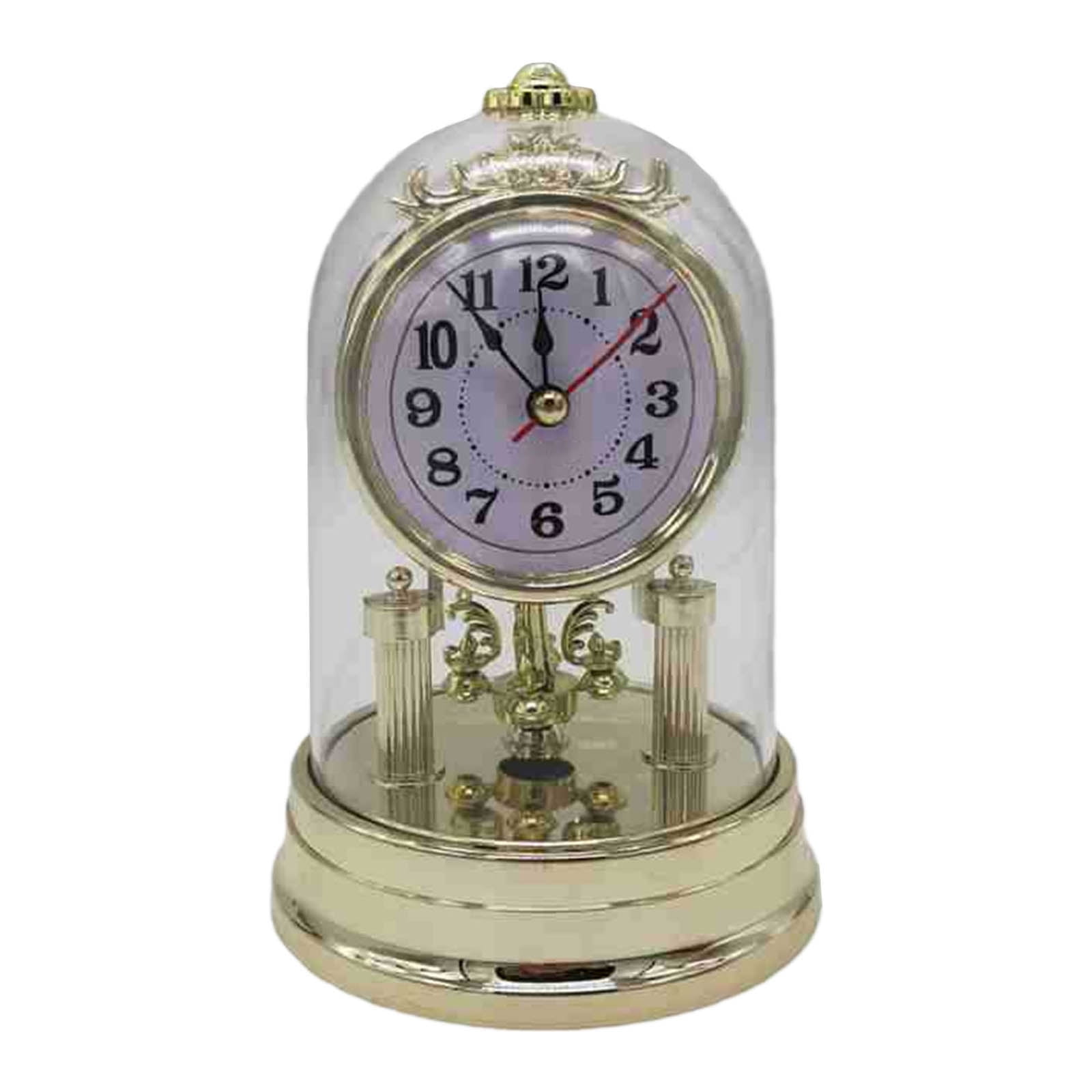 Retro European Operated Table Clock Desk Alarm Clock with Clear Clock Cover Desktops Mantel Clock Home Decors