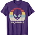 thumbnail image 1 of Retro Ew, People Alien Vintage Unisex T-Shirt for Men Women Kids,Purple Color,Size M, 1 of 5