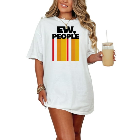 Retro Ew People Vintage Humorous Graphic, White Comfort Colors T-Shirt, Medium