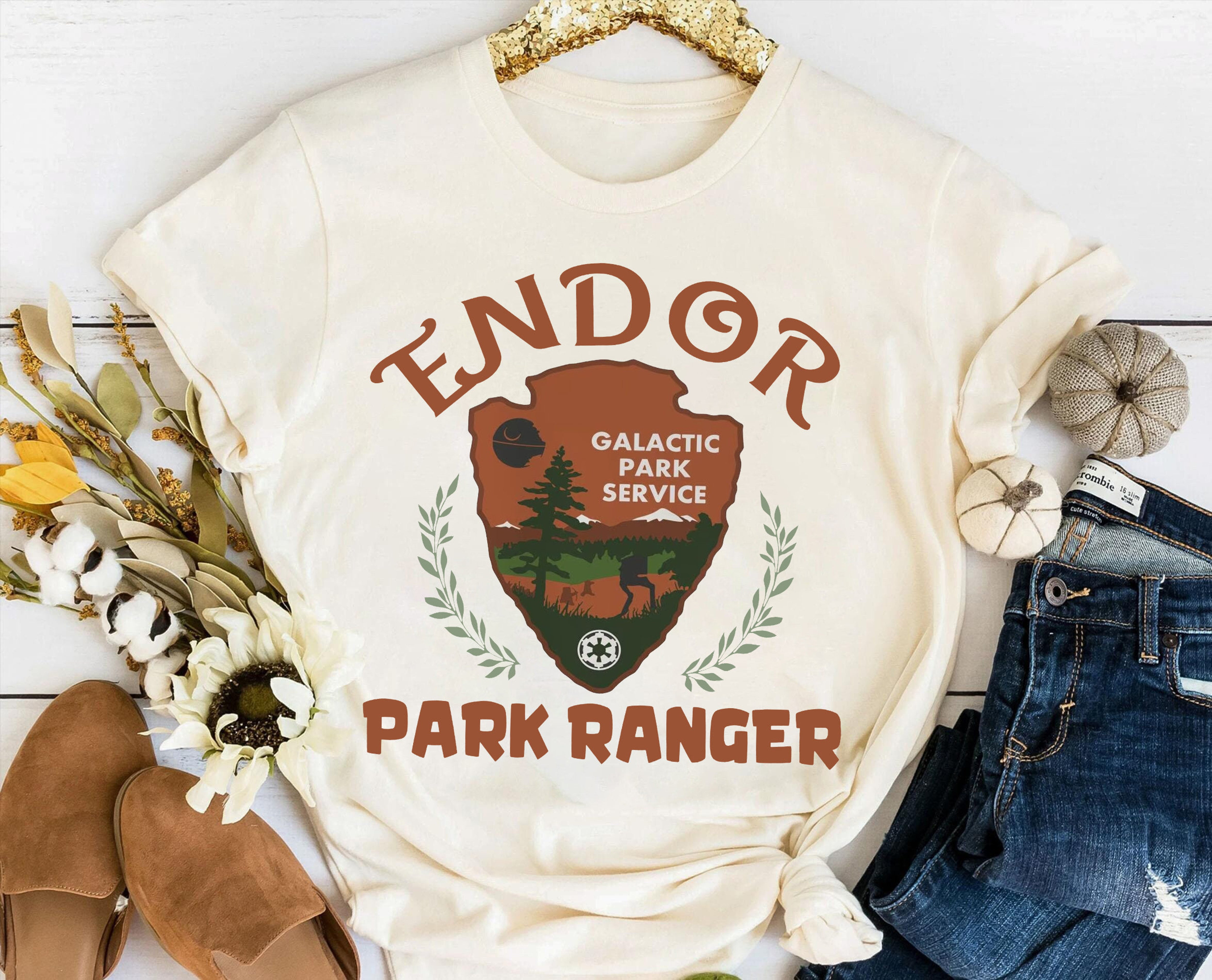 Retro Ewok Endor Park Ranger Shirt, Vintage Galactic Park Service T ...