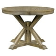 thumbnail image 1 of Retro Extendable Dining Table with A 12" Leaf, Round 4-Person Table with X-Shaped Base Legs For Dining Room and Living Room, Natural Wood Wash, 1 of 9