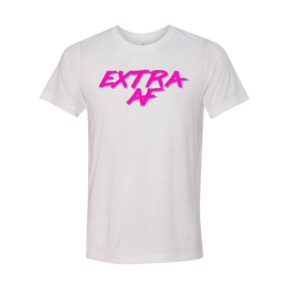 Retro Extra AF Unisex Adult Short Sleeve T-shirt-White Triblend-xxl
