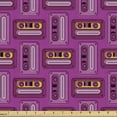 thumbnail image 1 of Ambesonne Retro Fabric by the Yard Upholstery, Nineties Design Classic Motif, 1 Yard, Yellow and Pink, 1 of 5