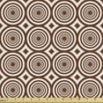 thumbnail image 1 of Ambesonne Retro Fabric by the Yard Upholstery, Circular Rings Spirals Motif, 1 Yard, Redwood and White, 1 of 5