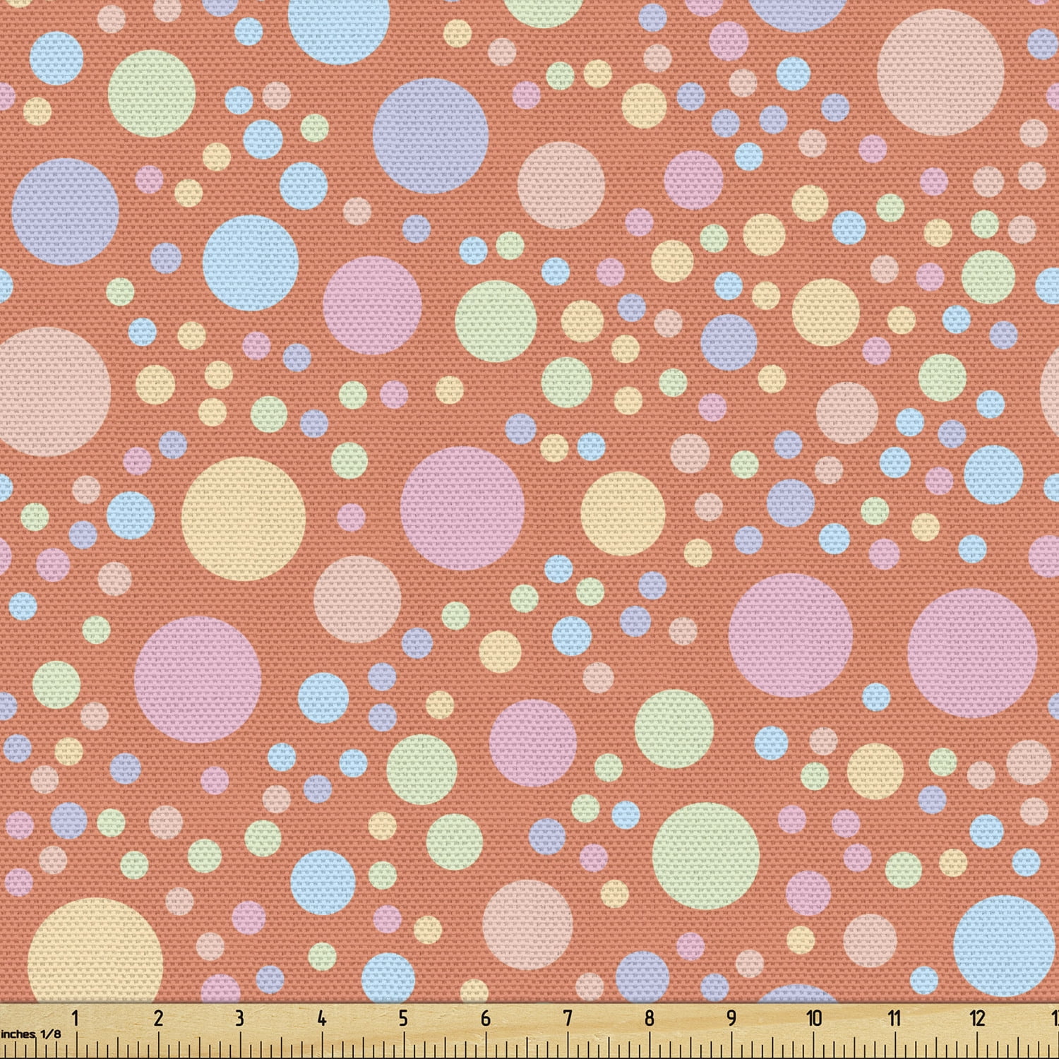 Retro Fabric by the Yard, Geometric Irregular Order Pattern of Colorful ...