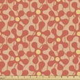 thumbnail image 1 of Ambesonne Retro Fabric by the Yard Upholstery, Abstract Floral Motifs Image, 1 Yard, Peach and Burnt Sienna, 1 of 5