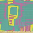 thumbnail image 1 of Ambesonne Retro Fabric by the Yard Upholstery, Colorful Whimsical Shapes, 10 Yards, Green Pale Fuchsia and Yellow, 1 of 5