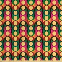 Ambesonne Retro Fabric by the Yard Upholstery, Pop Art Geometric Pastel, 10 Yards, Multicolor