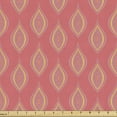 thumbnail image 1 of Ambesonne Retro Fabric by the Yard Upholstery, Vintage Style Ogee Motifs, 1 Yard, Coral and Yellow, 1 of 5