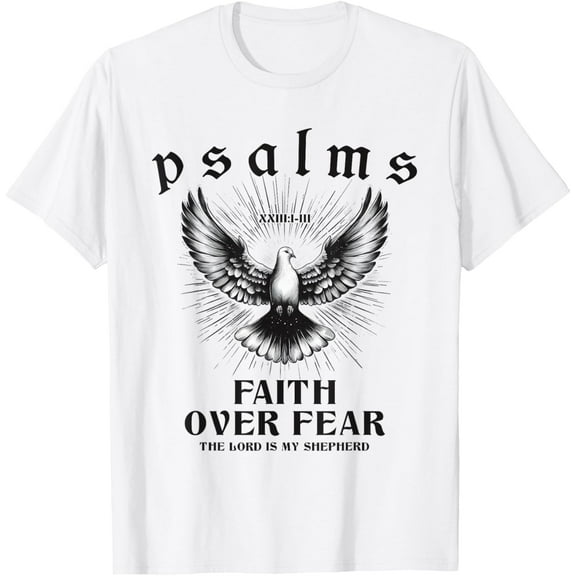 Retro Faith Over Fear Bible Verse Aesthetic Christian Dove T-Shirt Shirts