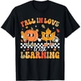 thumbnail image 1 of Retro Fall In Love With Learning Autumn Pumpkin Teacher T-Shirt, 1 of 3
