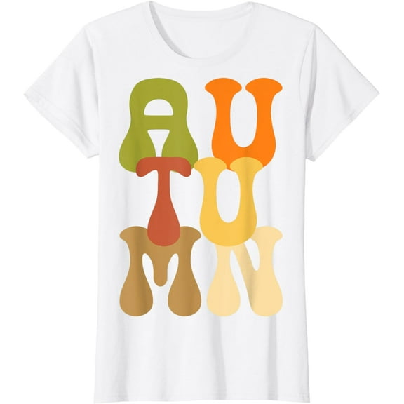 Retro Fall Leaves Thanksgiving Halloween Vintage Autumn T-Shirt