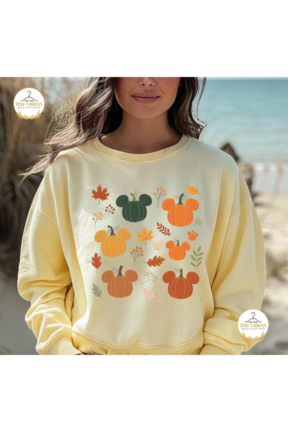 Retro Fall Pumpkin T-shirt Mickey Pumpkin T-shirt Thanksgiving T-shirt Disney Halloween Sw