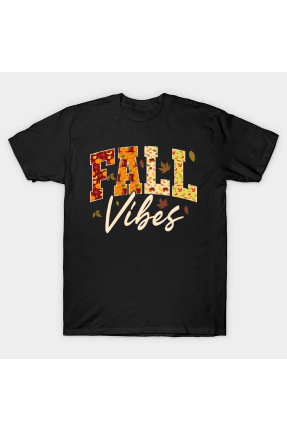 Retro Fall Vibes Funny Preppy Floral Fall Pumpkin Autumn Aesthetic Art G4006 T-Shirt, for men and women, Up to Size 5XL