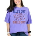 thumbnail image 1 of Retro Fall's Out Balls Out, Football & Pumpkin Art, Fall Merch, Violet Comfort Colors T-Shirt, Medium, 1 of 1