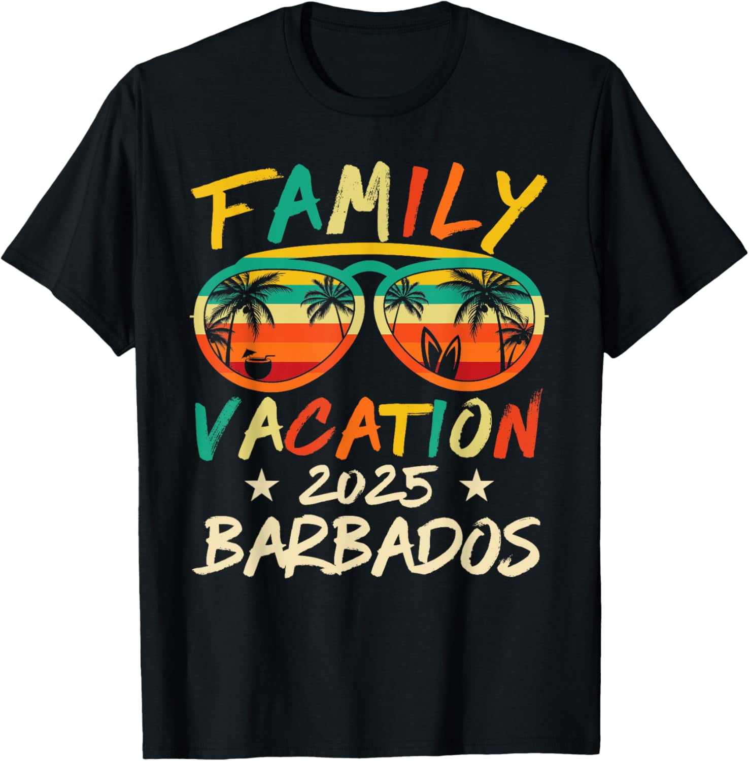 Retro Family Vacation 2025 Barbados Trip Matching Group Cool TShirt