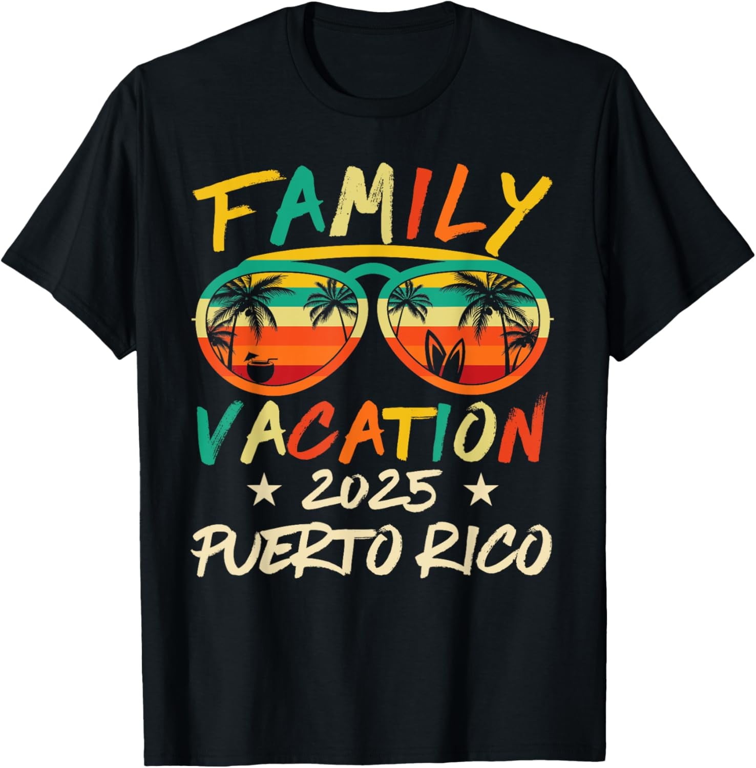 Retro Family Vacation 2025 Puerto Rico Trip Matching Group TShirt