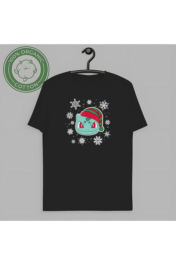 Retro Fantasy Animal Shirt - Bulbasaur Snowflakes Shirt, Unisex Up To Sizes 3XL