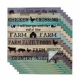 thumbnail image 1 of Retro Farm Animals Cloth Napkins, Country Cow Pig Chicken Turquoise Wood Washable and Reusable Dinner Napkins Set of 6, Table Napkin for Kitchen Party Birthday Wedding Hotel Housewarming 20"x20", 1 of 9
