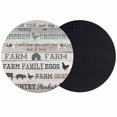 thumbnail image 1 of Retro Farm Animals Coasters Set of 2, Absorbent Coasters for Drinks, Country Cow Pig Chicken Teal Wooden Coaster for Desk Coffee Table Protection, Home Decor House Warming Gifts 4", 1 of 8