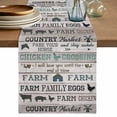 thumbnail image 1 of Retro Farm Animals Table Runner 70 Inches, Country Cow Pig Chicken Teal Wooden Bed Runner Dresser Scarves Tabletop for Indoor Outdoor Parties/Ceremony/Banquet, 13" x 70", 1 of 8