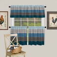 thumbnail image 1 of Retro Farm Blue Gray Wood Grain Curtain Tier and Valance Set 3 Piece, Rustic Wooden Plank 3-inch Rod Pocket Window Tier Curtains Valance for Kitchen Living Room, 1 of 9