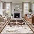 thumbnail image 1 of Retro Farmhouse Area Rugs 5'x7', Washable Small Throw Rugs for Laundry Room Playroom, Country Star Berries Text Wooden Grain Indoor Outdoor Rug Non-Slip Low Pile Carpet Runner Reversible Floor Mats, 1 of 8