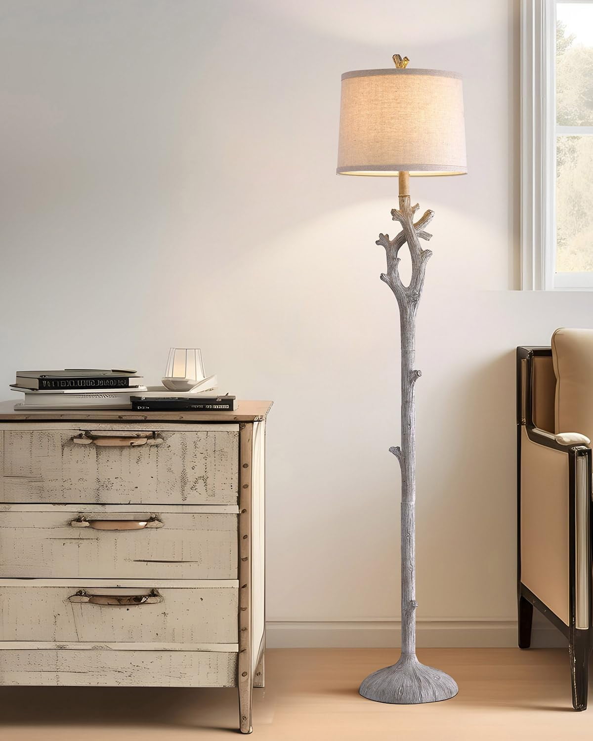 Retro Farmhouse Floor Lamp for Living Room Rustic Standing Lamps Tree ...