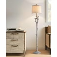 thumbnail image 1 of Retro Farmhouse Floor Lamp for Living Room Rustic Standing Lamps Tree Trunk Deco Modern Country Vintage Wood Grain 59.75" Tall Corner Floor Lamp Bedroom Office, 1 of 15