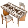 thumbnail image 1 of Retro Farmhouse Table Cloths for 6 Foot Rectangle Tables, Country Star Berries Text Wooden Grain Patio Waterproof Elastic Fitted Tablecloths, Washable Rectangular Table Cover for Camping, 1 of 8