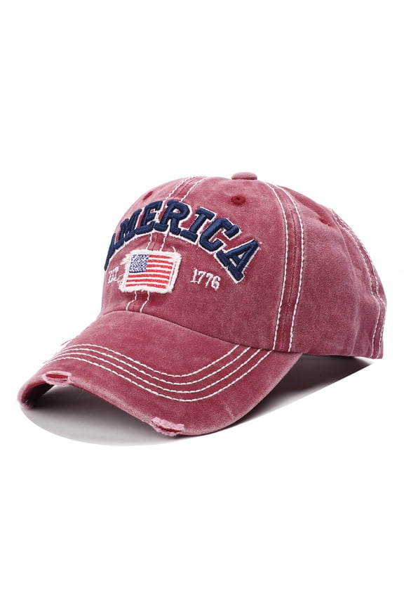 Retro Fashion American Flag Print Adjustable Flex Fit Hats for Men Women baseball cap