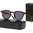 thumbnail image 1 of Retro Sunglasses Korean Fashion Simple Lightweight Eyewear with Resin Lens and PC Frame Street Shot Look Frame Width, 1 of 4
