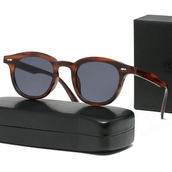 Retro Sunglasses Korean Fashion Simple Lightweight Eyewear with Resin Lens and PC Frame Street Shot Look Frame Width