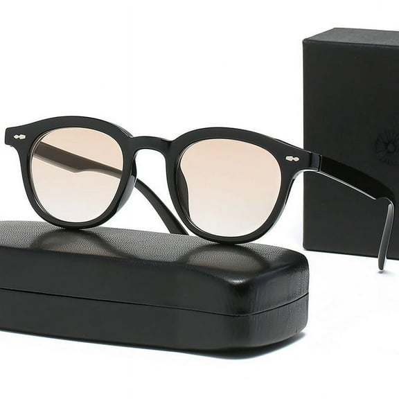 Retro Sunglasses Korean Fashion Simple Lightweight Eyewear with Resin Lens and PC Frame Street Shot Look Frame Width
