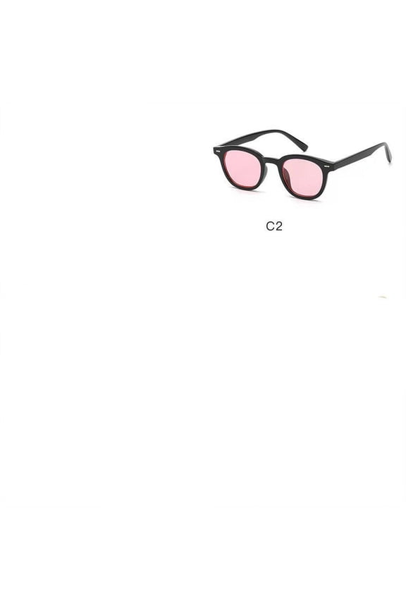 Retro Sunglasses Korean Fashion Simple Lightweight Eyewear with Resin Lens and PC Frame Street Shot Look Frame Width